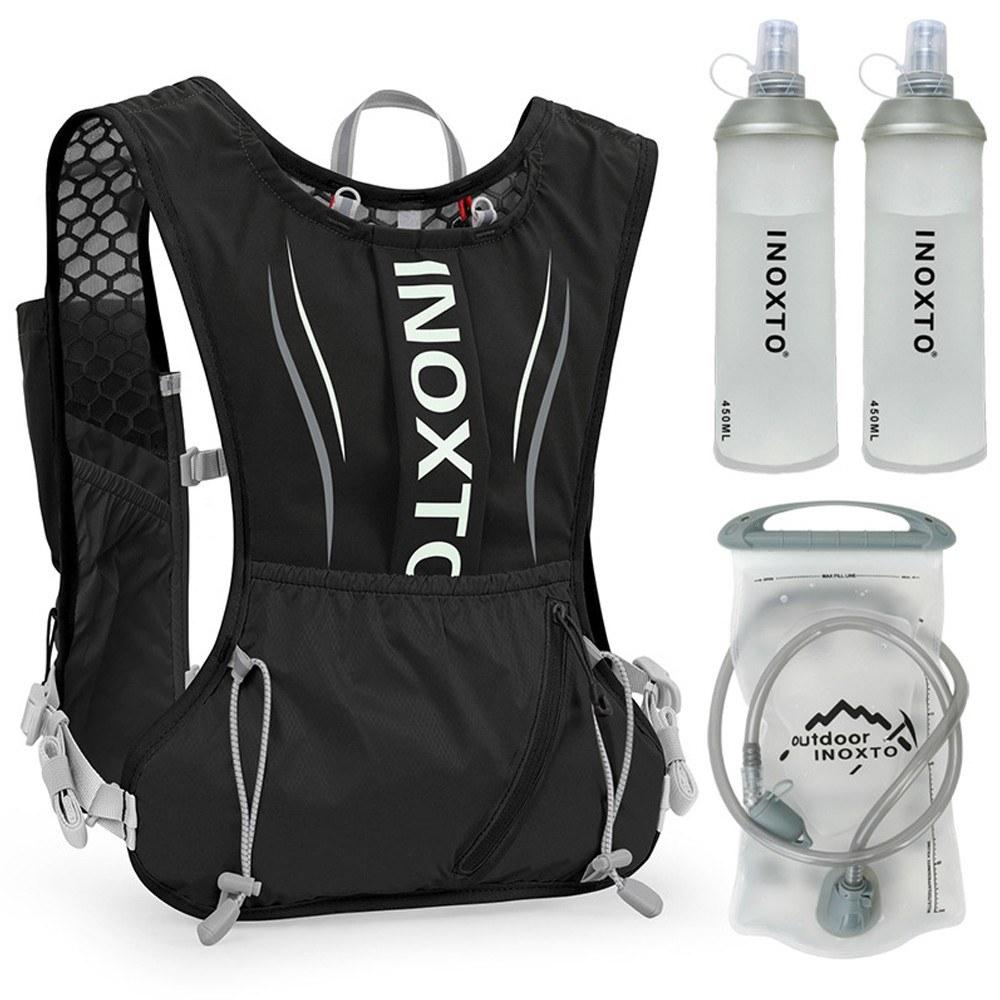 Backpacks |  INOXTO 5L Hydration Vest Backpack Water Running Vest Pack with 1pc 1.5L Water Bladder and 2pcs 450ml Soft Water Bottles Backpacks Backpacks