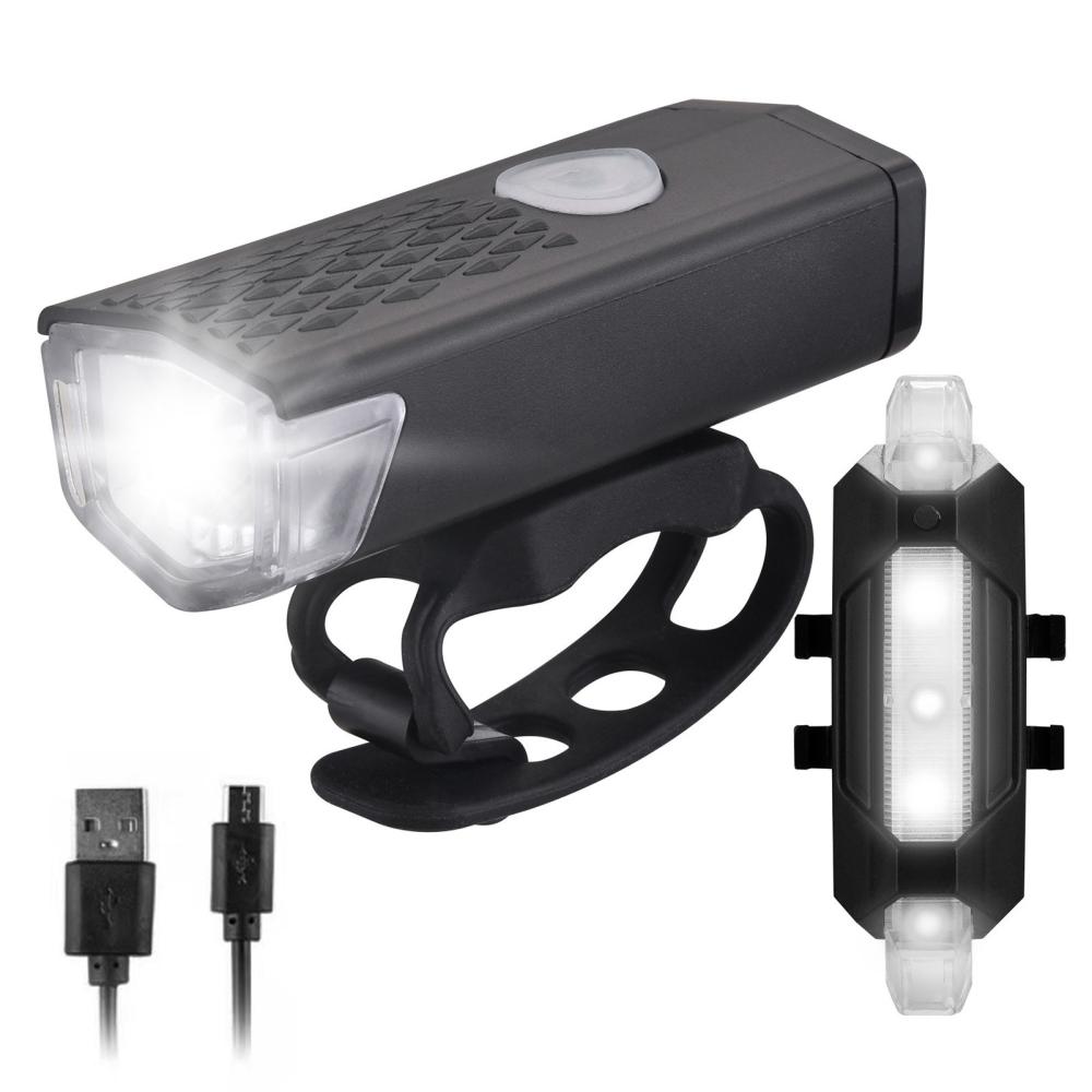 Bicycle Lights |  Bike Lights Set USB Rechargeable Bicycle Headlight & Tail Light Waterproof Cycling Front Headlight and Back Light Dual Front & Rear Bright Light Bicycle Lights Bicycle Lights