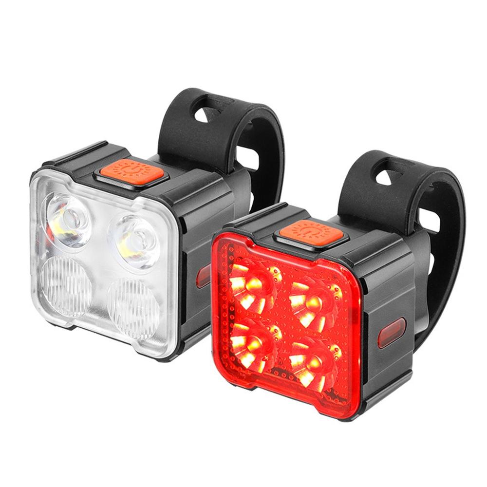 Bicycle Lights |  Rechargeable Bike Lights Set Front and Rear Waterproof Bike Lights for Night Riding Bicycle Lights Bicycle Lights