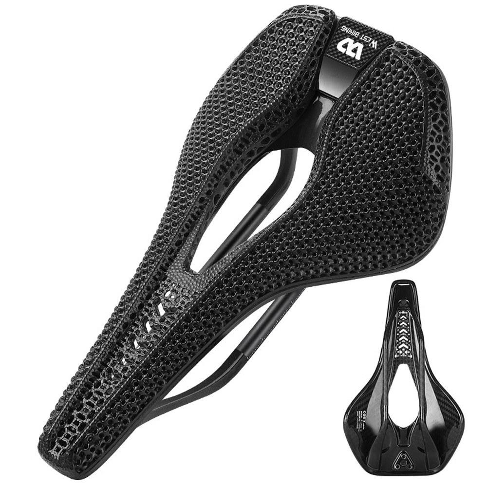 Bike Accessories |  WEST BIKING Carbon Fiber 3D Printed Bicycle Saddle Breathable Bike Saddle Ultralight Road Bike Seat Bike Accessories Bike Accessories