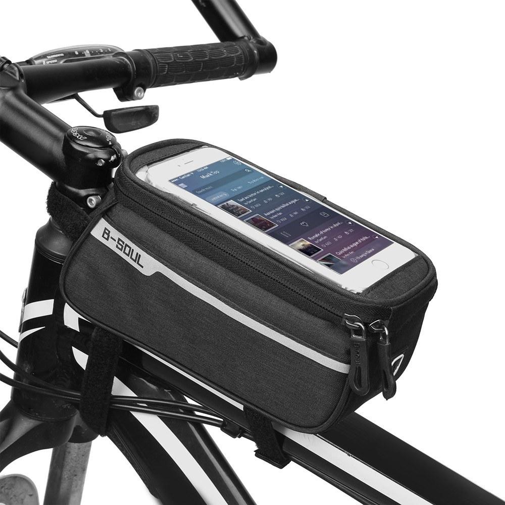 Bike Bags |  MTB Bicycle Top Tube Phone Bag for 6″ Screen Size Bike Front Frame Bag with Headphone Hole Bike Bags Bike Bags