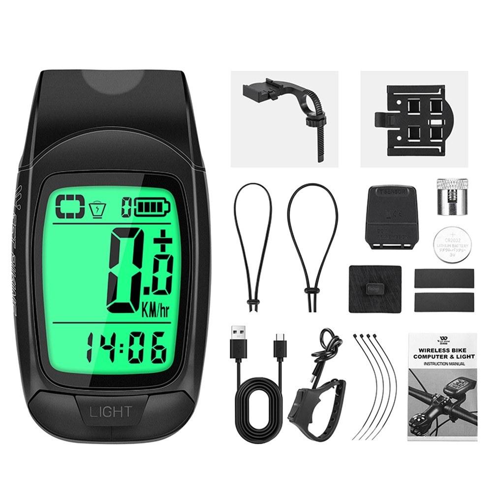 Bike Computer |  Full Screen Backlight Multifunctional Bike Cycling Speedometer Wireless USB Rechargeable Waterproof Bike Speedometer with Light and Horn Bike Computer Bike Computer