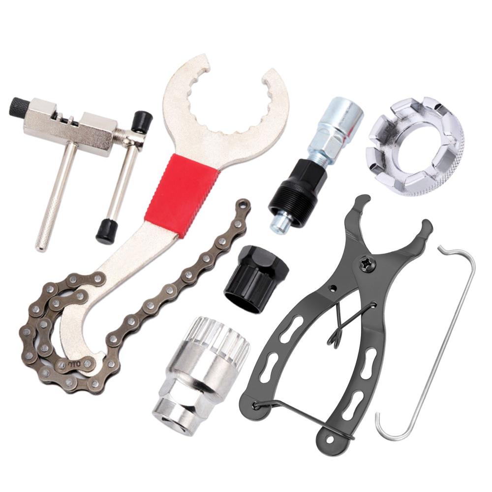 Bike Tools |  7pcs Bicycle Repair Tool Kit Cassette Remover Wrench Chain Breaker Crank Puller Extractor Spoke Wrench Bottom Bracket Freewheel Removal Tool Bike Tools Bike Tools