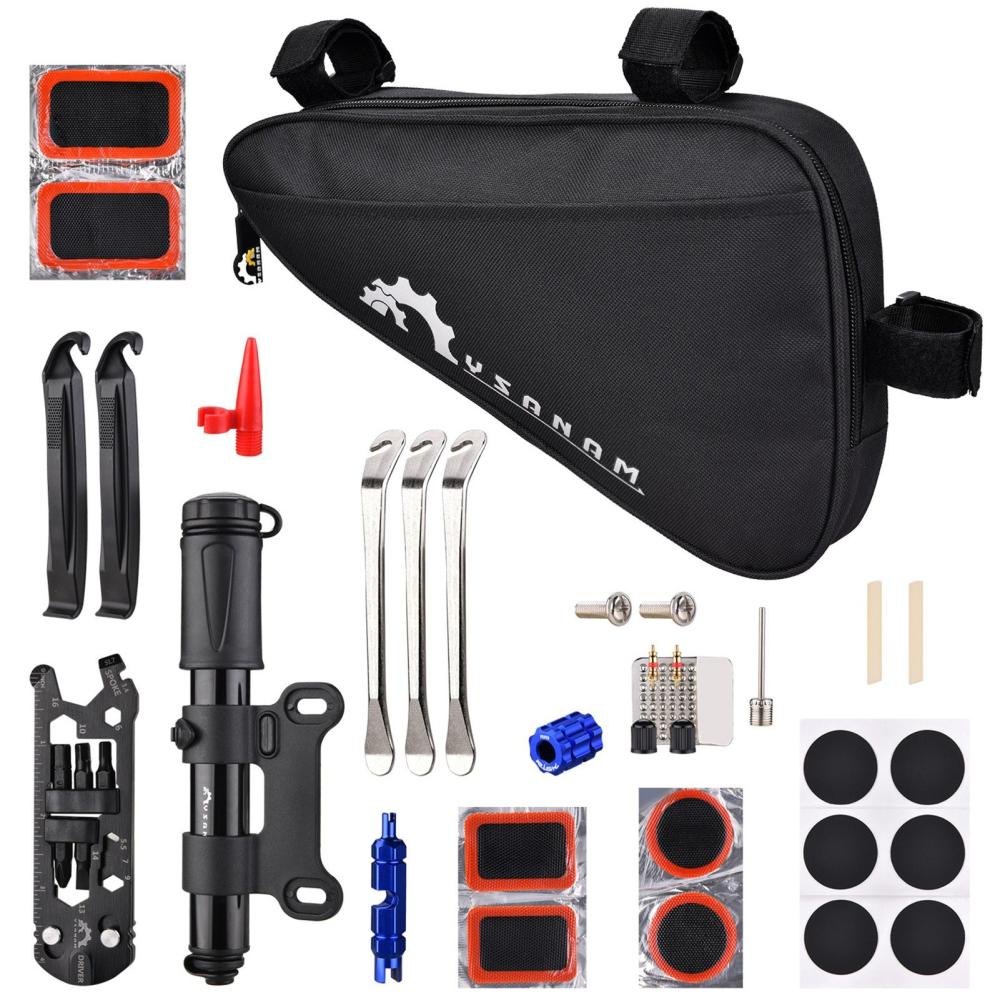 Bike Tools |  Bike Repair Kit Portable Bicycle Repairing Tools Kit Tire Fixing Kit Bag with Tire Pump   Multifunctional Tools Tire Tube Patches Cycling Tool Set Bike Tools Bike Tools