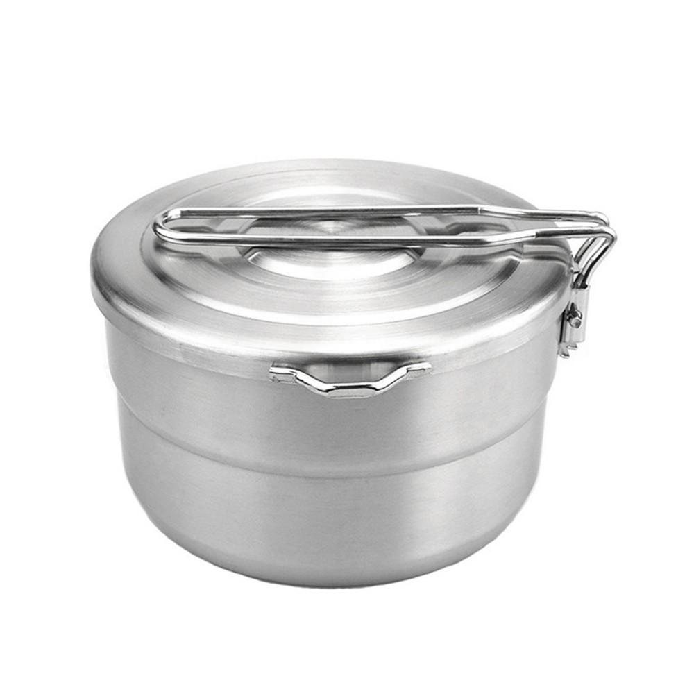 Camp Kitchen |  1.5L Stainless Steel Lunch Case Camping Pot with Storage Bag Camp Kitchen Camp Kitchen