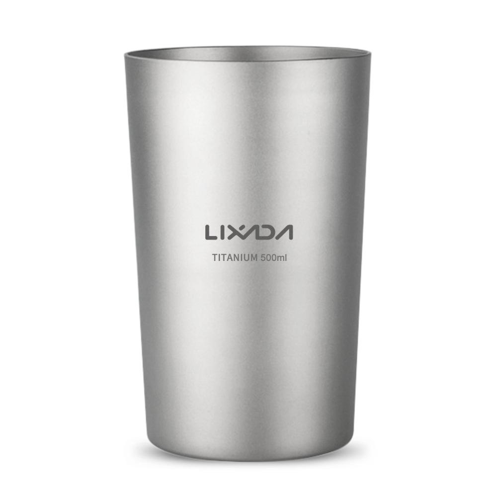 Camp Kitchen |  500ml Lixada Double Wall Titanium Beer Cup Water Juice Tea Cup Mug for Home Office Camping Hiking Backpacking Camp Kitchen Camp Kitchen