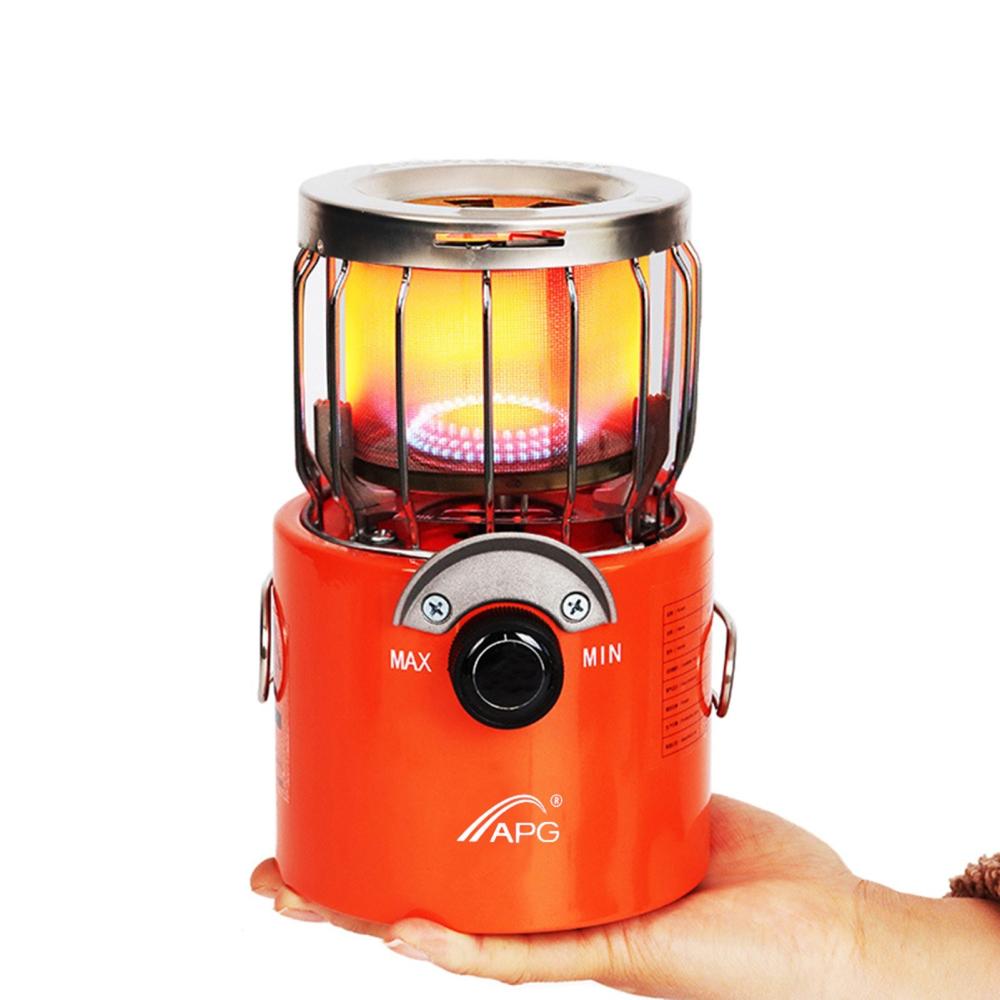 Camp Kitchen |  APG 2-in-1 Portable 2000W Gas Heater Outdoor Camping Stove Heating Cooker for Ice Fishing Camping Hiking Picnicking Hunting Camp Kitchen Camp Kitchen