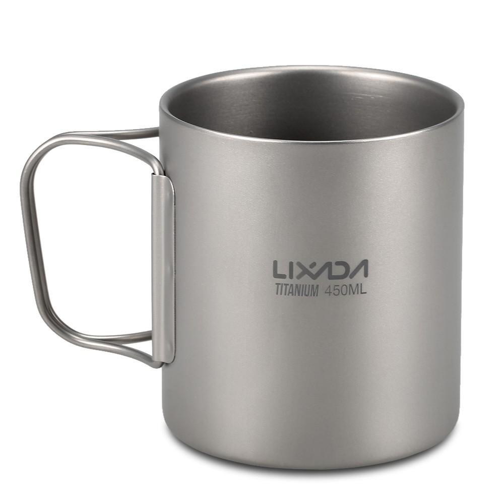 Camp Kitchen |  Lixada 220ml / 450ml Titanium Double Wall Cup Camp Kitchen Camp Kitchen