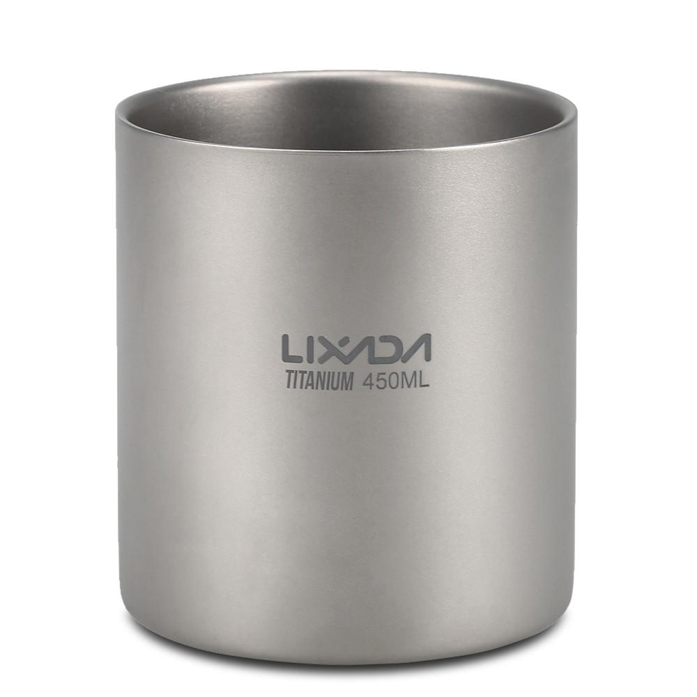 Camp Kitchen |  Lixada 450ml Titanium Double Wall Insulated Water Cup Camp Kitchen Camp Kitchen