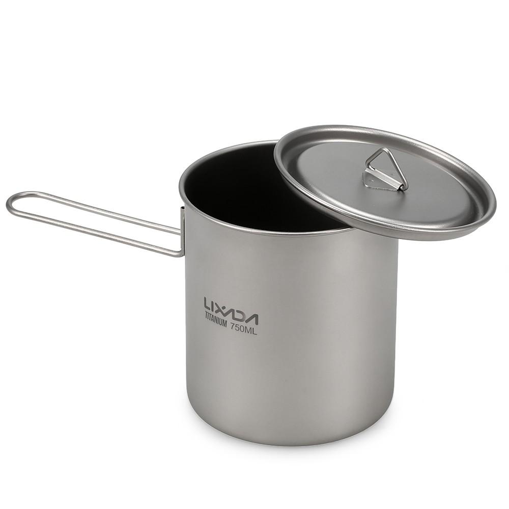 Camp Kitchen |  Lixada 550ml Camping Titanium Pot Camp Kitchen Camp Kitchen