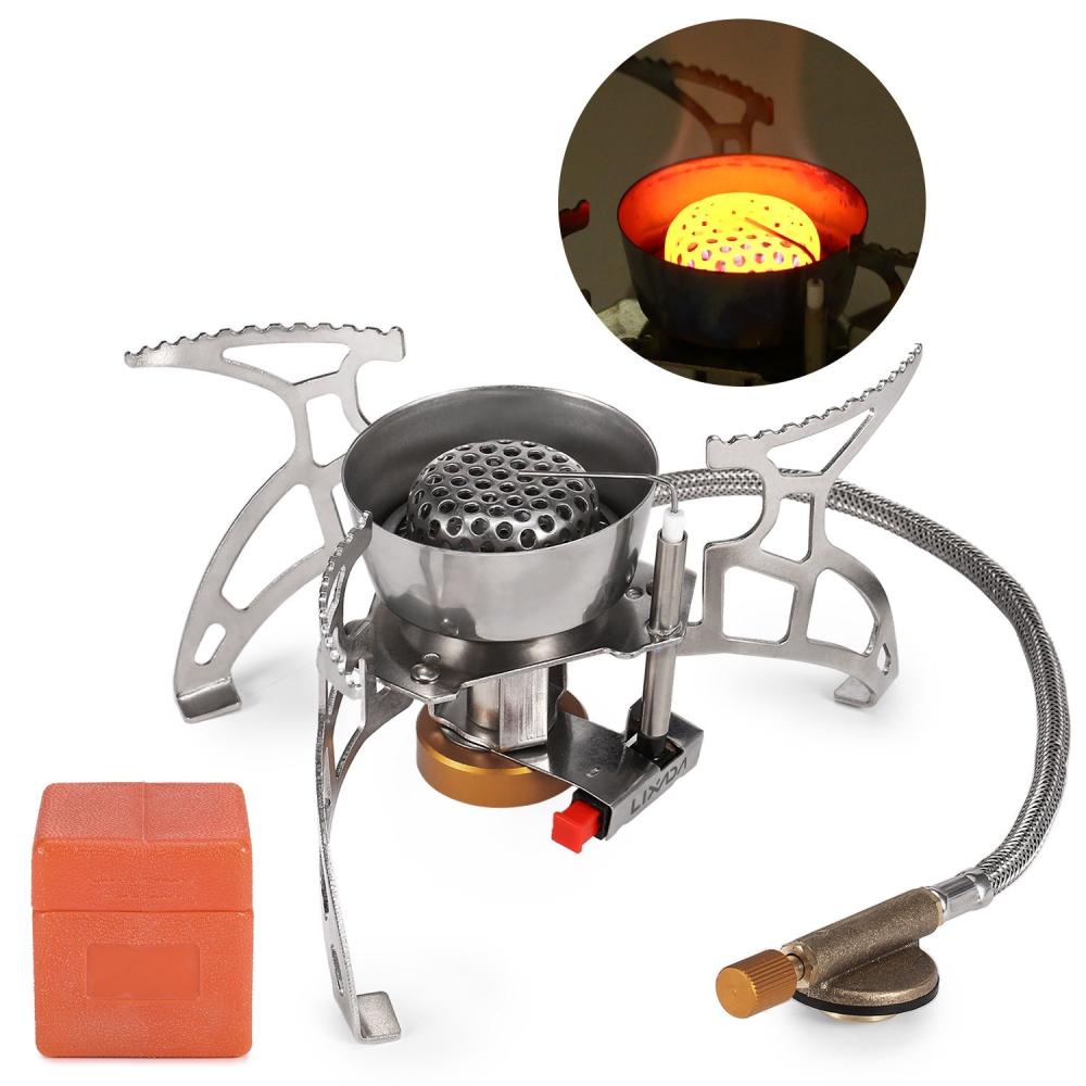 Camp Kitchen |  Lixada Foldable Camping Gas Stove Windproof Piezo Ignition Backpacking Stove Outdoor Portable Cooking Stove Camp Kitchen Camp Kitchen