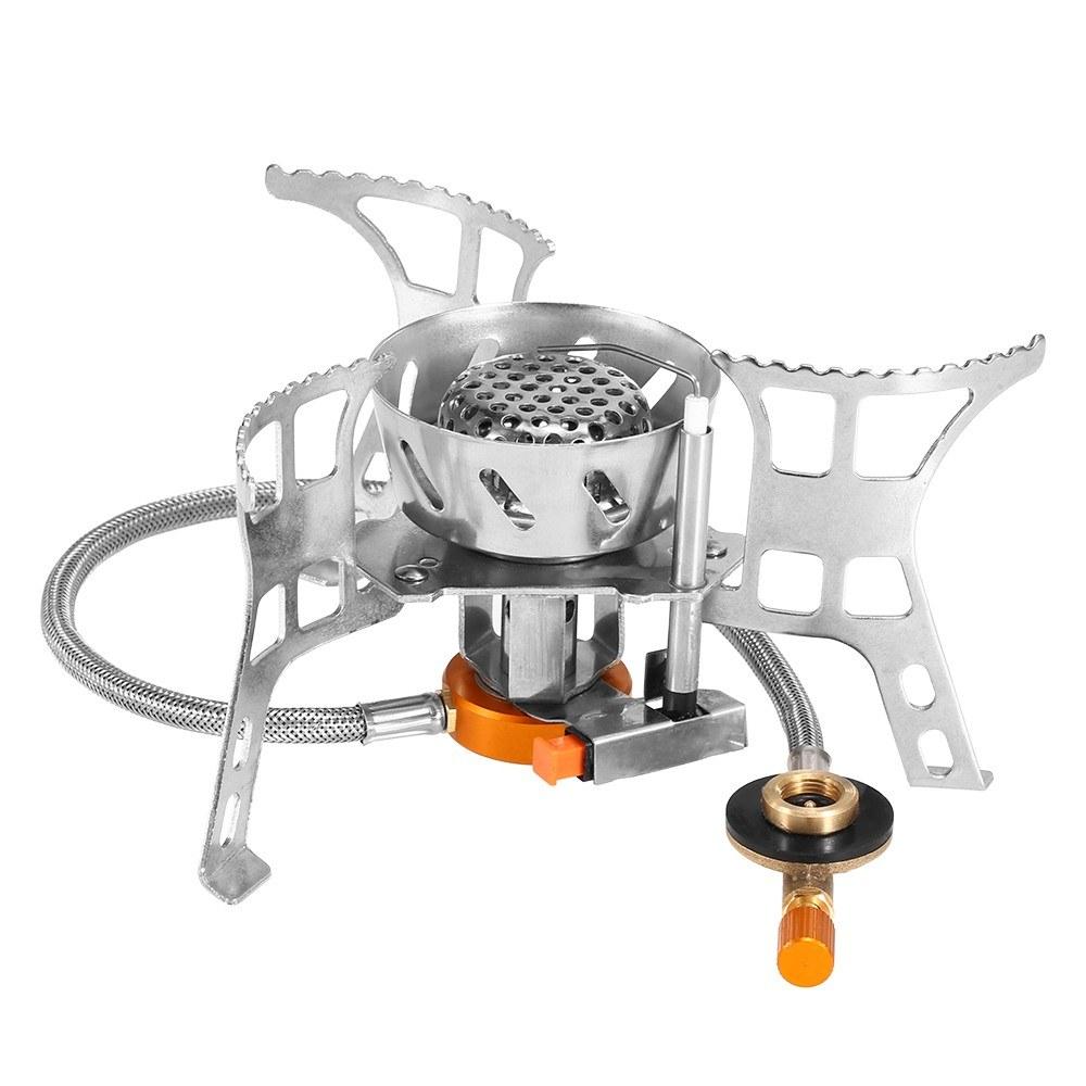 Camp Kitchen |  Portable Windproof Camping Gas Stove Outdoor Cooking Stove Foldable Split Burner with Gas Conversion Head Adapter Camp Kitchen Camp Kitchen