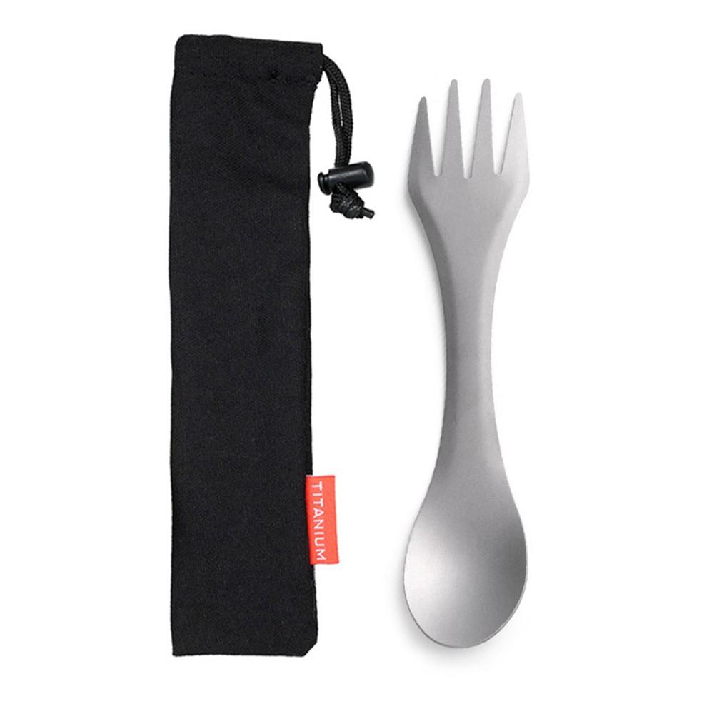 Camping Furniture |  2-IN-1 Titanium Spoon Fork Picnic Traveling Camping Tableware Camping & Hiking Camping Furniture