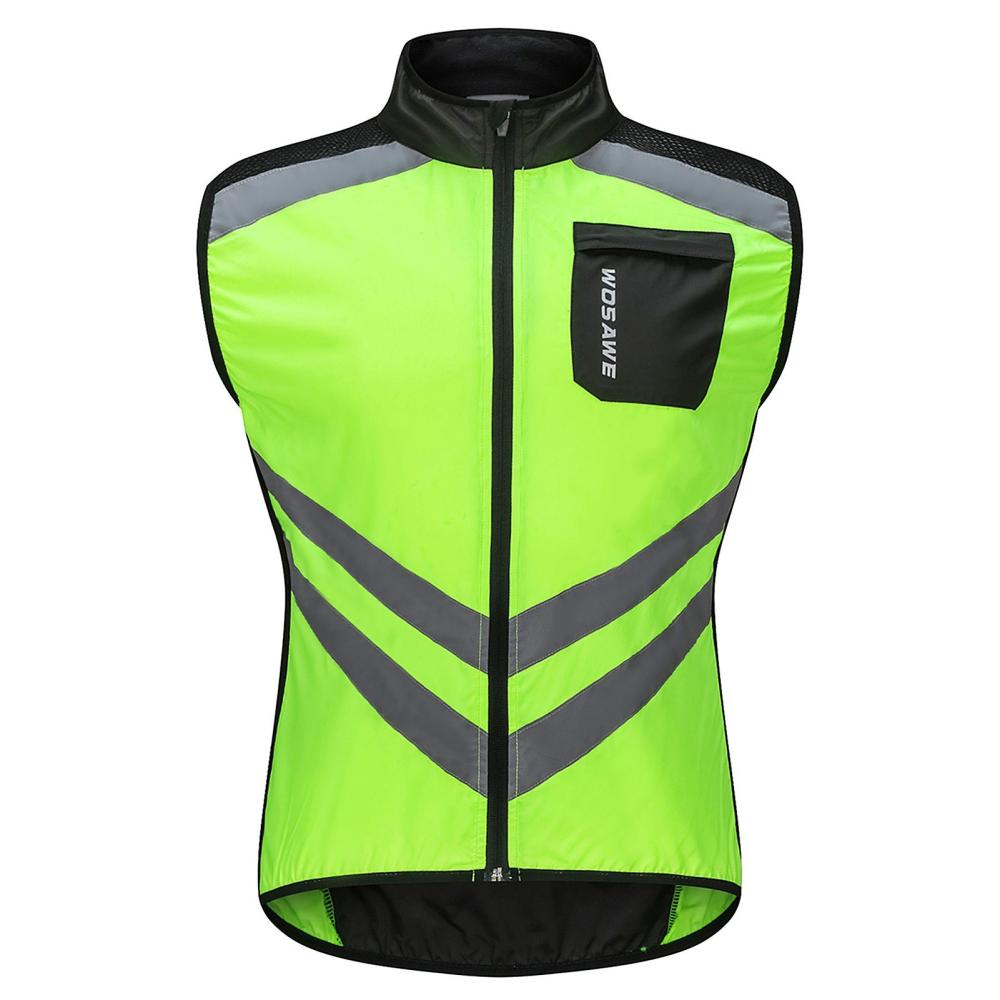 Cycling Wear |  Men Cycling Vest Foldable Quick Dry Breathable Reflective Sports Safety Bike Vest for Riding Running Jogging Hiking Cycling Black / Green / Orange