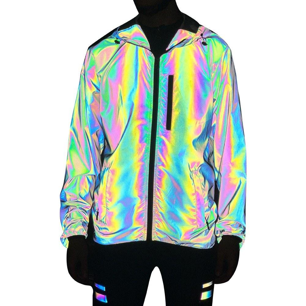 Cycling Wear |  Wosawe Rainbow Reflective Jacket for Men and Women Windproof Water Repellent Cycling Cycling Wear