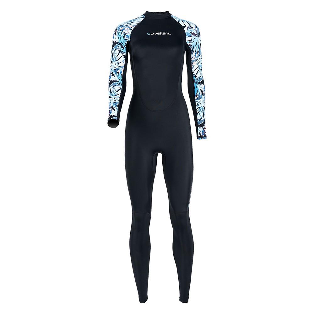 Diving |  DIVE&SAIL Full Body Wetsuit Surf Suit UPF50+ Ice-Sense Sunscreen Jellyfish Suit Antibacterial Fabric Four-Way Stretch Protection Diving Suit Plus Size Diving Blue/ Black Print Pattern