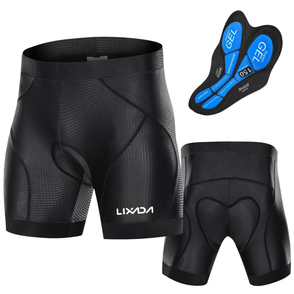 Diving |  Lixada Men Bike Padded Shorts with Anti-Slip Leg Grips Cycling 3D Padded Underwear Bicycle Padding Riding Shorts Biking Underwear Shorts Diving Black / Red / Grey / Blue