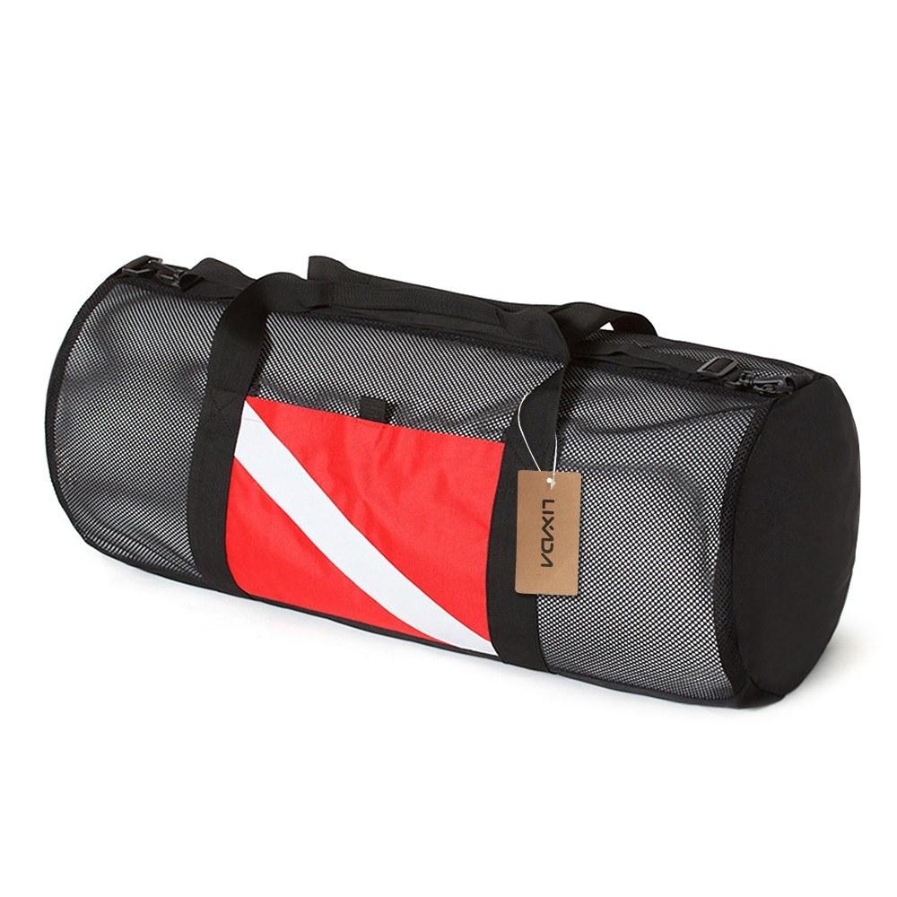 Diving |  Mesh Duffel Gear Bag Diving Black / Red