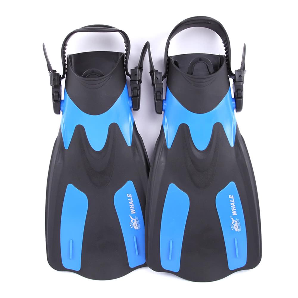 Diving |  WHALE Adult Short Snorkeling Swim Fins Flippers with Adjustable Heel Water Sports Diving Black / Red / Blue / Yellow