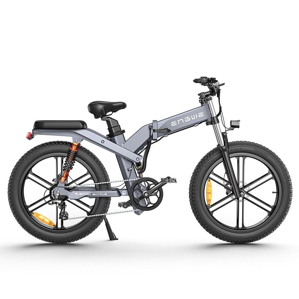 Electric Bikes |  ENGWE X26 Folding Electric Bike 24*4.0 inch Fat Tire 1000W Motor 48V 19.2Ah & 10Ah Dual Battery 150km Assisted Range Triple Suspension System for All-Terrain Roads Mountain E-Bike Cycling Black Leather Surface