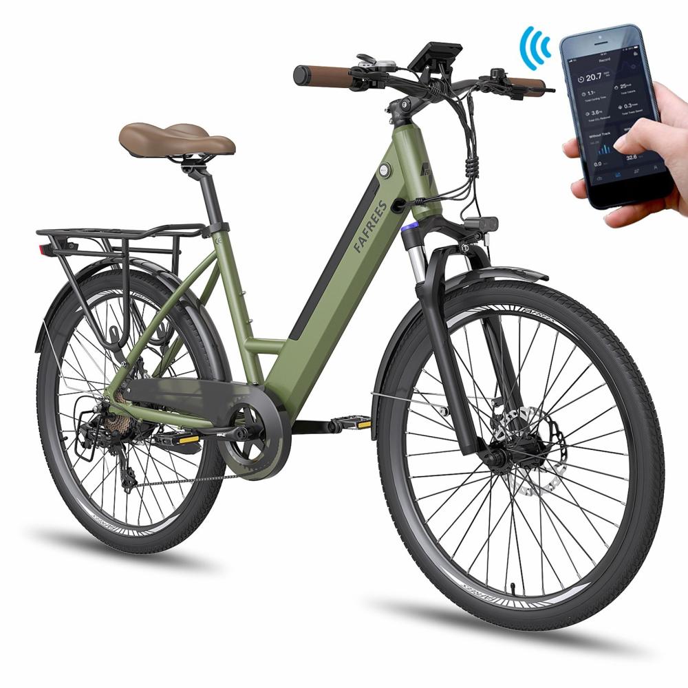 Electric Bikes |  Fafrees F26 Pro 26*1.75″ Tires 250W Rear Drive Motor Electric Bike 70-90km Power Assistance Range App Control Cycling Dark Green / Golden / Grey