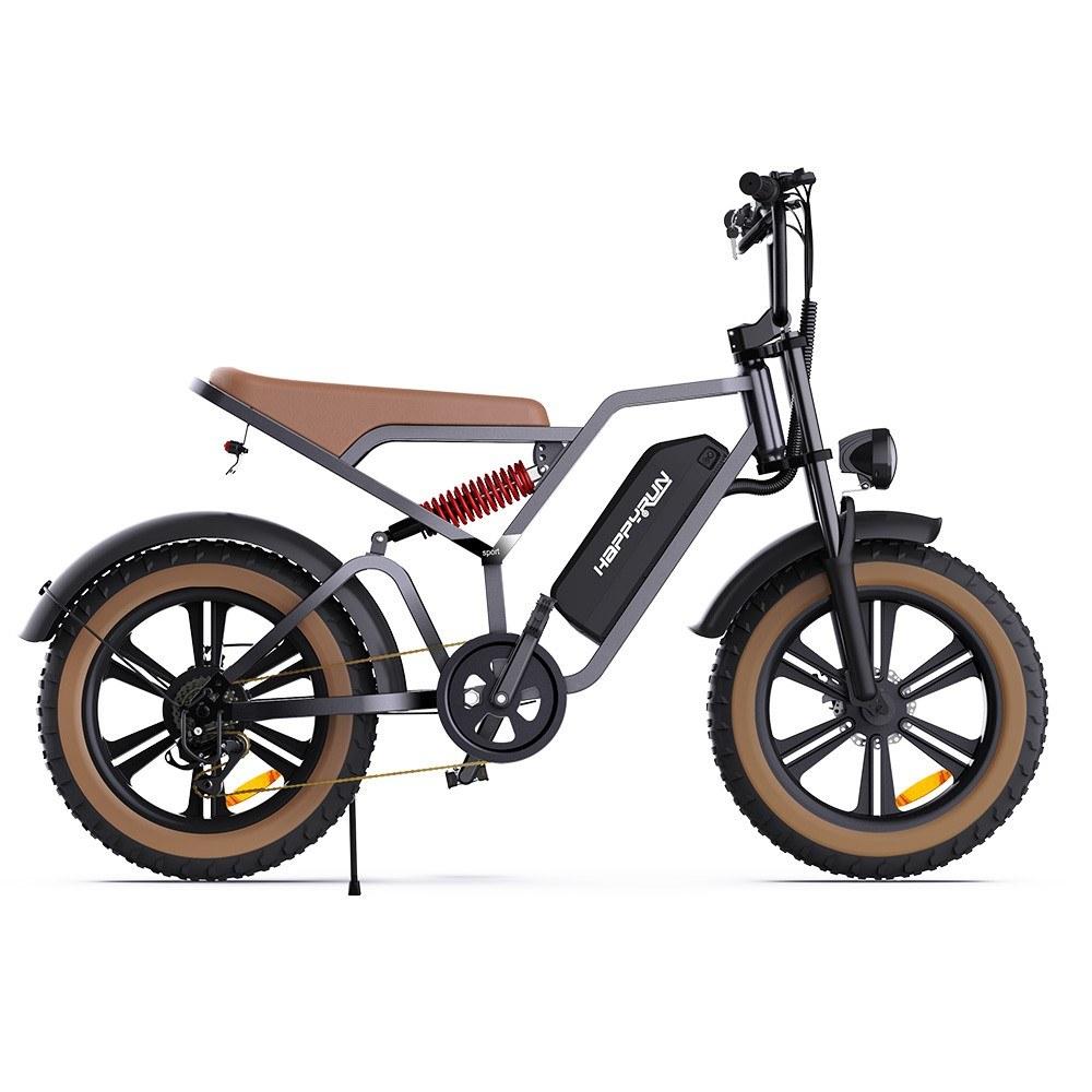 Electric Bikes |  HAPPYRUN TANK G60 Electric Bike 20*4.0 inch Fat Tire 750W Brushless Motor 48V 18Ah Removable Battery Max 68 Miles Pedal Assist Range Cycling Electric Bikes