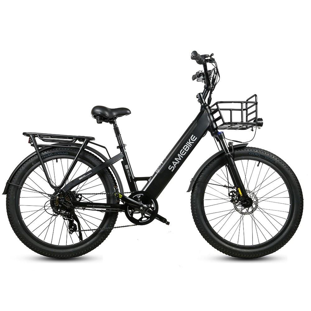 Electric Bikes |  SAMEBIKE RS-A01 Electric Bike 26*3.0 Inch Fat Tire 500W Brushless Motor 48V 14Ah Battery 90-100km Assisted Range for Snow Beach Gravel Asphalt Cement Road Cycling Black/ White