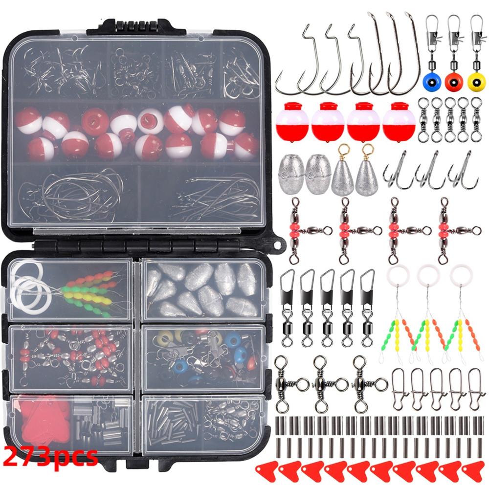 Fishing Accessories |  273pcs Fishing Accessories Kit Including Swivel Snap Hooks Sinker Slides Fishing Tackle Box Fishing Fishing Accessories