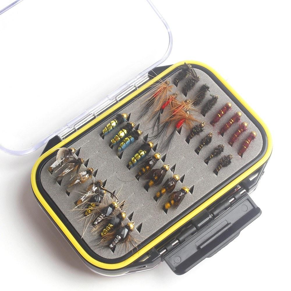 Fishing Accessories |  64pcs Fly Fishing Flies Fly Fish Lure Kit  Fly Fishing Gear Biomimetic Insect Lures with Fly Box Fishing Fishing Accessories