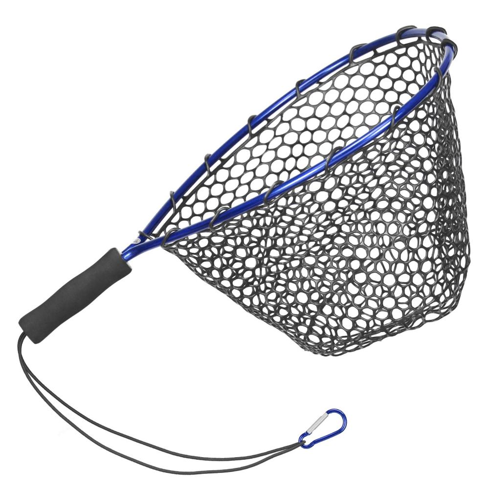 Fishing Accessories |  Fishing Net Soft Silicone Fish Landing Net Aluminium Alloy Pole EVA Handle with Elastic Strap and Carabiner Fishing Nets Tools Accessories for Catching Fishes Fishing Blue / Red