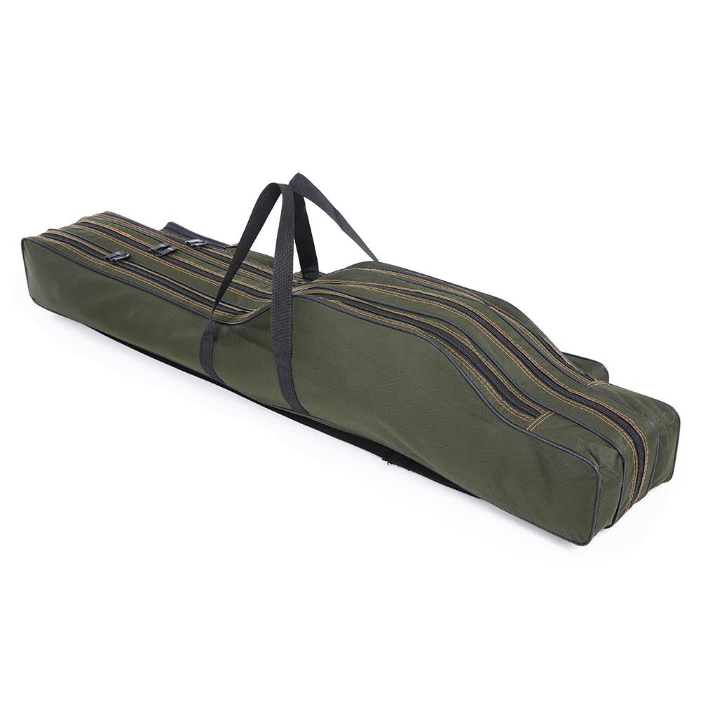 Fishing Boxes & Bags |  Portable Folding Fishing Rod Carrier Canvas Fishing Pole Tools Storage Bag Case Fishing Gear Tackle Fishing Dark Greenlayer: Two / Three