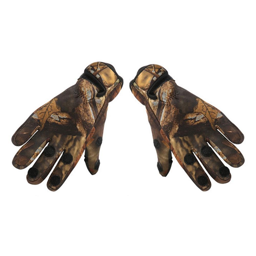 Fishing Gloves |  Fishing Gloves Seasons Fishing Mitts Wear Resistant Fishing Gloves Hunting Cycling Working Training Gloves Fishing Camouflage / Yellow Green