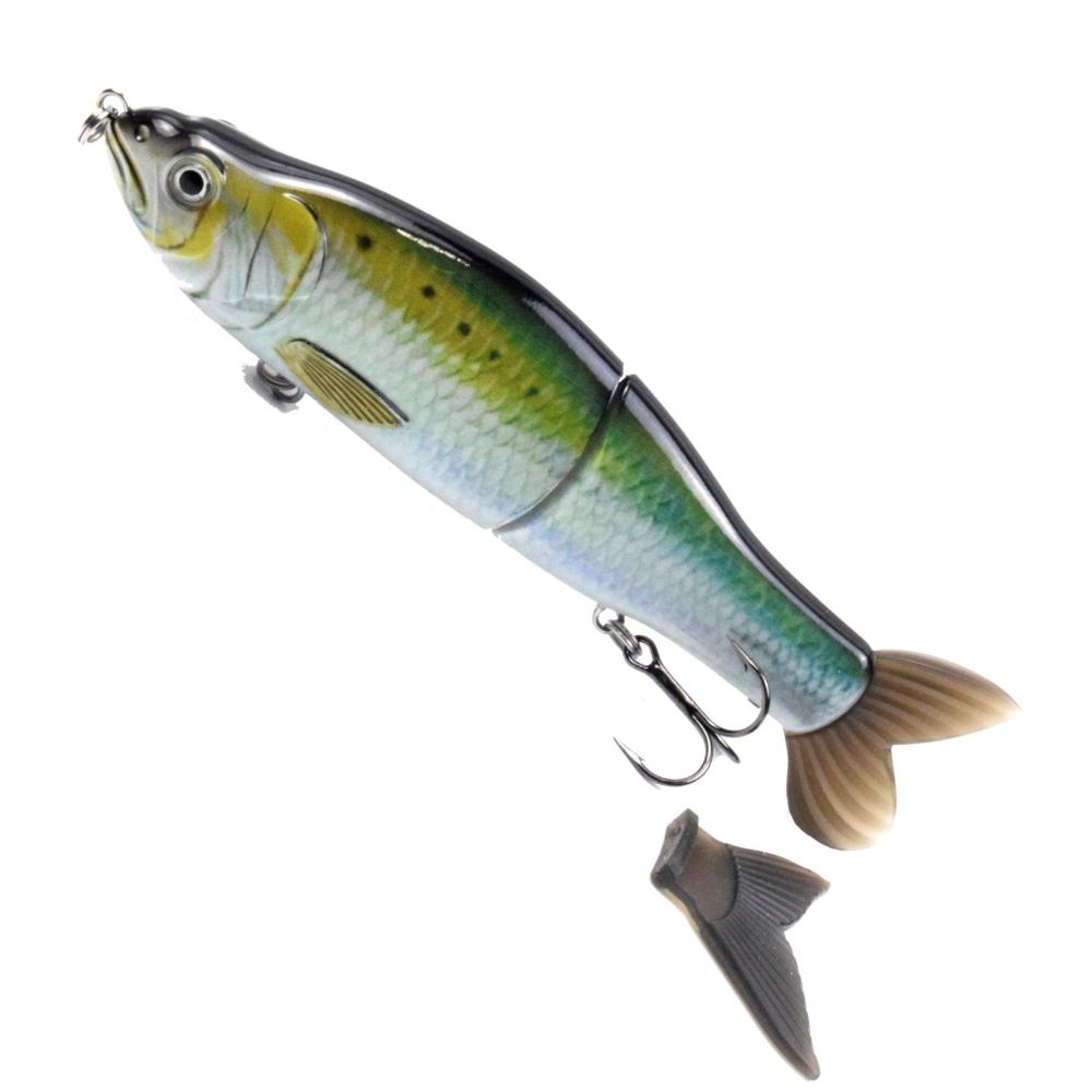 Fishing Lures |  LIXADA 6.5 in / 2.2 oz Sinking Fishing Lures Glide Bait Hard Body with Soft Tails Slide Shad Lures with Treble Hook Life-Like Swimbait Fishing Bait 3D Eyes Artificial Baits Crankbait Fishing Tackle Fishing 01 / 02 / 03 / 04 / 05