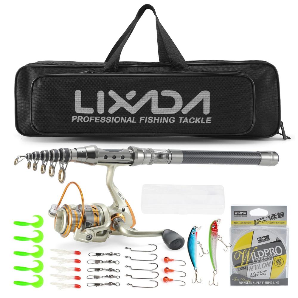 Fishing Rods |  Lixada 1.5m/1.8m/2.1m/2.4m Telescopic Fishing Rod and Reel Combo Full Kit Fishing Fishing Rods