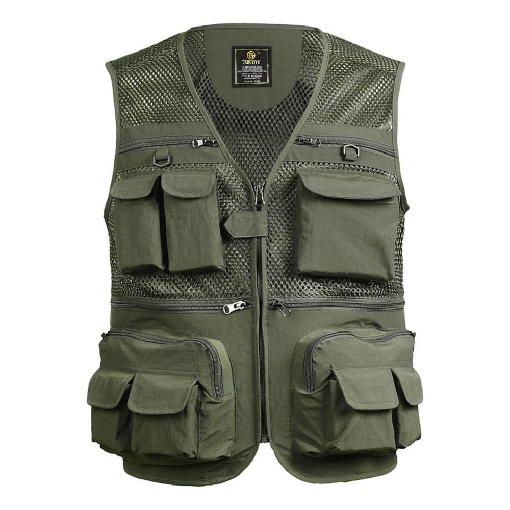 Fishing Wear |  Fishing Vest Breathable Fishing Travel Mesh Vest with Zipper Pockets Summer Work Vest for Outdoor Activities Fishing Black / Army Green / Khaki