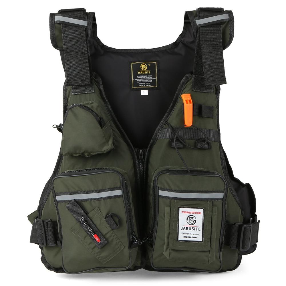 Fishing Wear |  Multi-Pockets Fly Fishing Jacket Buoyancy Vest with Water Bottle Holder for Kayaking Sailing Boating Water Sports Fishing Black / Army Green / Orange / Camouflage