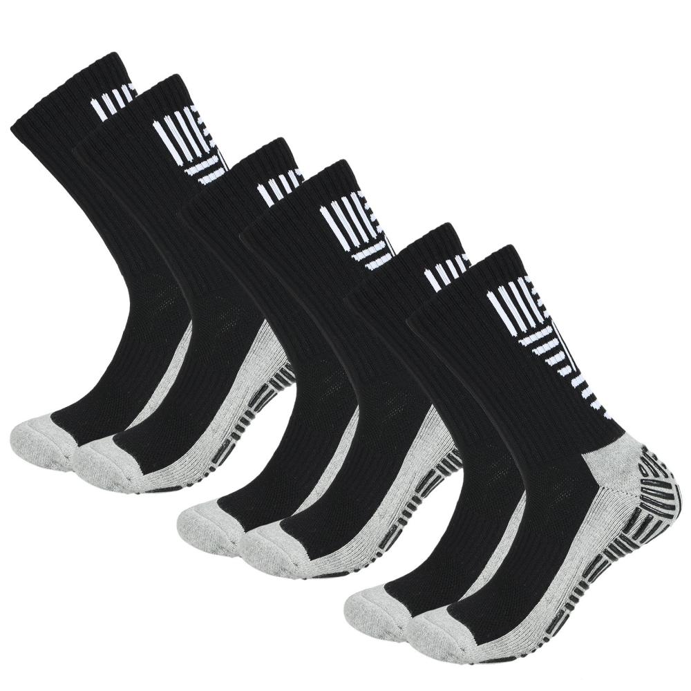 Football & Equipment |  1 Pair Soccer Socks Breathable Non Slip Grip Sports Socks for Football Basketball Sports Socks for Men Ball Games Black/ White