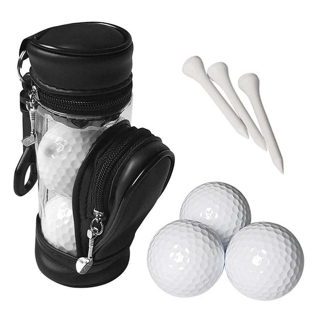 Golf & Equipment |  Golf Balls and Tees Pouch Bag Storage Case Holder with 3 Balls and 3 Tees Set Ball Games Golf & Equipment