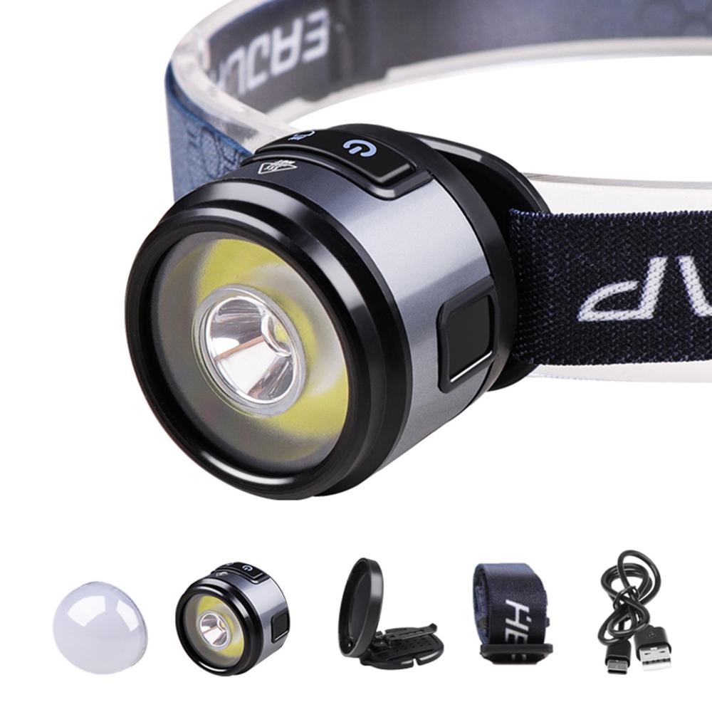 Lights & Lanterns |  Super Bright LED Head Lamp Outdoor Rechargeable Flashlight Headlamp Work Light with Hat Clip and Magnet for Camping Hiking Cycling Running Fishing Camping & Hiking Lights & Lanterns