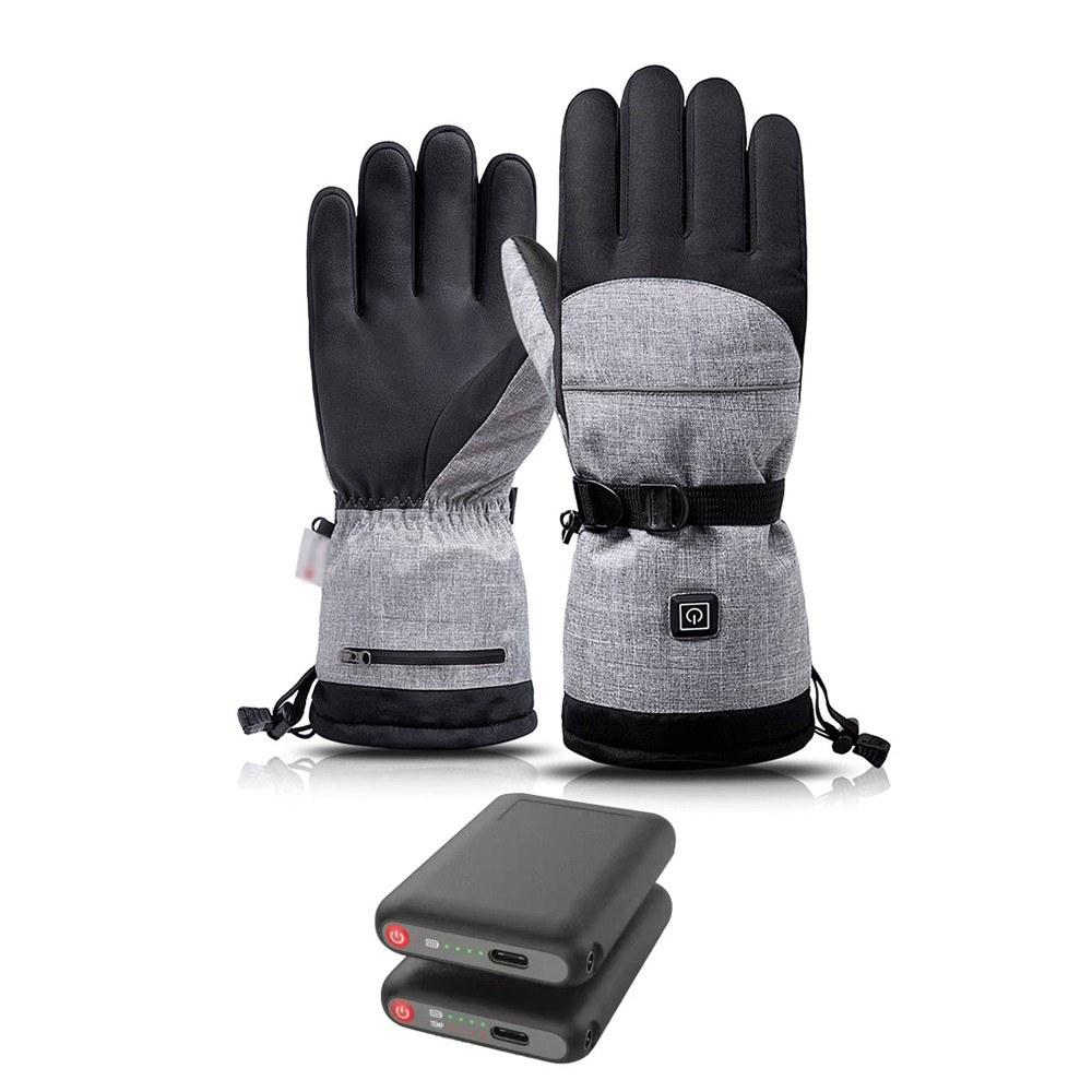 Others |  Electric Battery Heated Gloves Waterproof Winter Gloves Heating Thermal Gloves Others Black & Grey