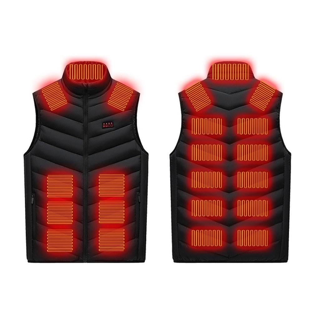 Others |  Heated Vest Large Area Intelligent Constant Temperature Electric Heating Vest Adjustable USB Others Black