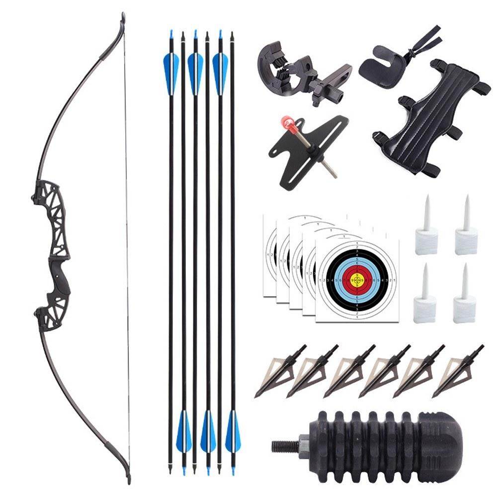 Others |  Recurve Archery Set Magnesiums-aluminum Bow and 6 Arrows Set for Child Teenager Beginner Athletes Others Black & Blue