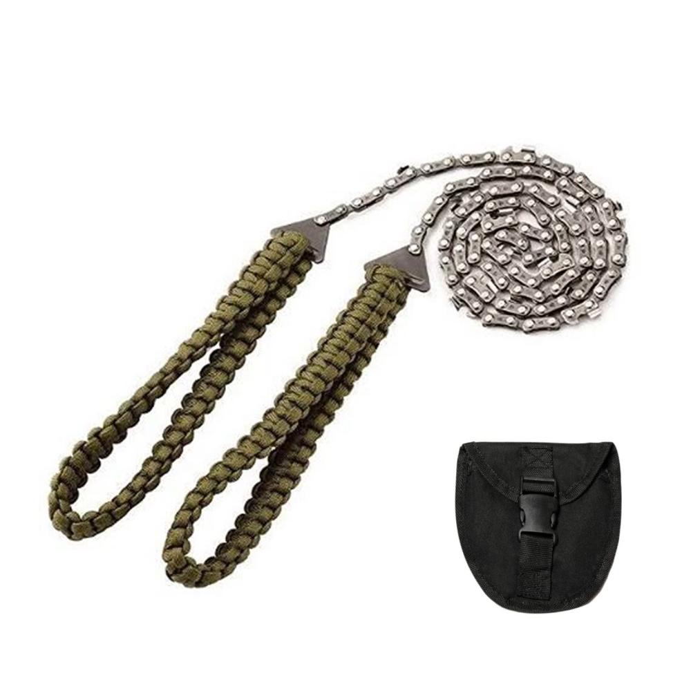 Outdoor Appliances |  27 Inch 11 Teeth Pocket Chainsaw with Paracord Handle Hand Chain Saw Outdoor Emergency Survival Gear Camping & Hiking Outdoor Appliances