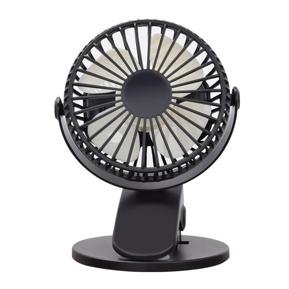 Outdoor Appliances |  Portable 3-Speed USB Powered Clip on Mini Desk Fan Camping & Hiking Black