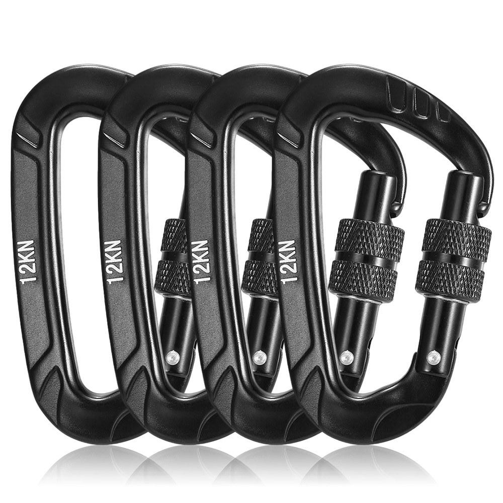 Outdoor Tools |  4pcs 12KN Twist Locking Carabiner Snag Free Carabiner Camping & Hiking Outdoor Tools