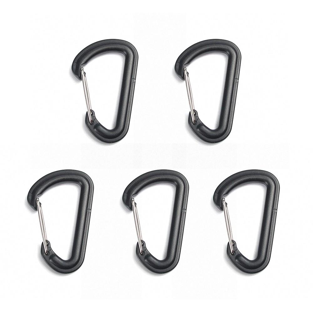 Outdoor Tools |  5PCS D Shape Plastic Carabiner D-Ring Key Chain Spring Hook Molle Clasp Buckle Climbing Outdoor Tool Camping & Hiking Black