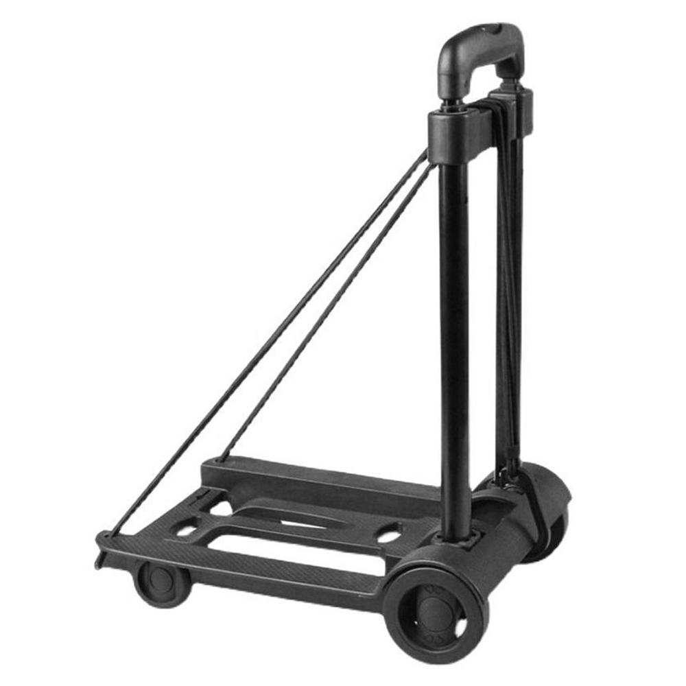 Outdoor Tools |  Folding Luggage Cart 2 Wheels Folding Hand Truck Collapsible Dolly for Moving Shopping Camping & Hiking Black