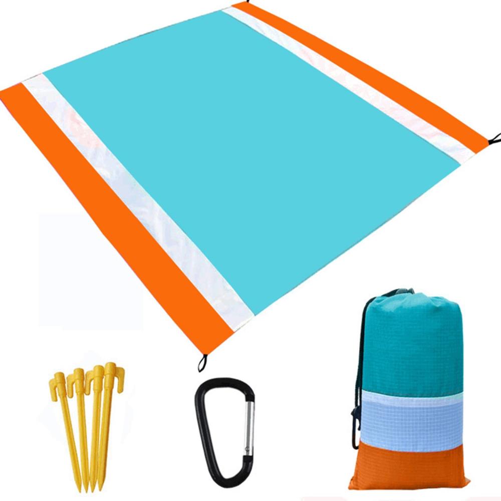 Outdoor Tools |  Ultralight Water Resistant Camping Mat with Storage Bag Sand Free Beach Mat Picnic Blanket Sandproof Beach Blanket Camping & Hiking Orange&Blue / Pink&Red / Grey&Army Green / Grey&Blue / Grey&Light Green