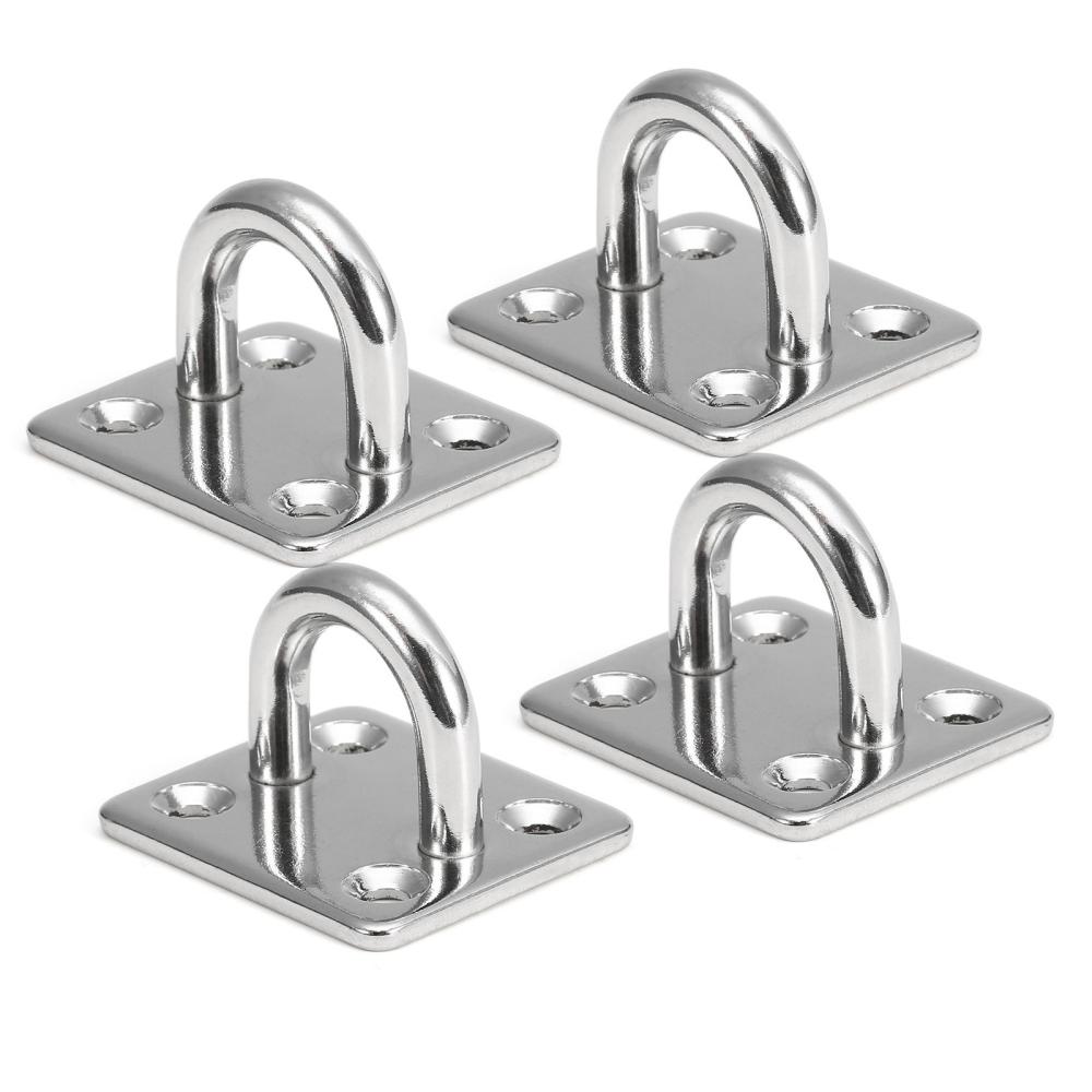 Physical Fitness |  4pcs Pad Eye Plates Marine Hardware Multifunctional Wall Mount Hook Loops Physical Fitness Physical Fitness