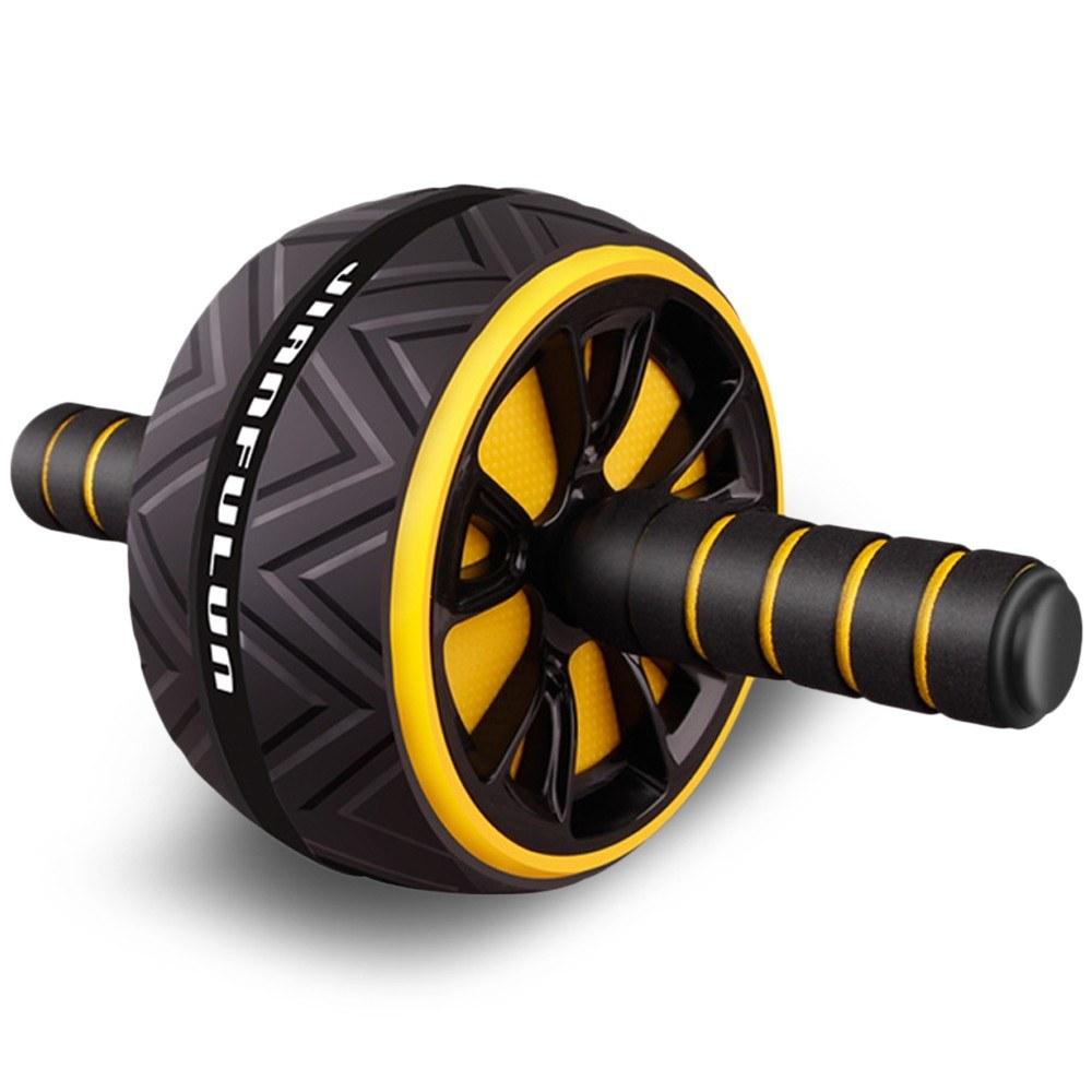 Physical Fitness |  Abdominal Roller Exercise Wheel Fitness Equipment Mute Roller For Arms Back Belly Core Trainer Body Shape With Free Knee Pad For Men and Women Physical Fitness Black/Yellow/Red/Blue/White